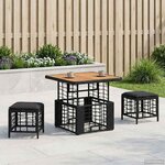 vidaXL Ensemble de salle à manger pour jardin 3 Pièces Noir et gris