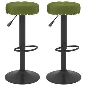 vidaXL Tabourets de bar lot de 2 vert clair velours