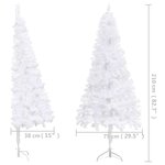 vidaXL Arbre de Noël artificiel d'angle LED et boules Blanc 210 cm PVC
