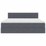 vidaXL Lit de Rangement avec matelas Gris foncé 160 x 200 cm Velours