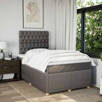 vidaXL Sommier à lattes de lit avec matelas taupe 120x190 cm tissu