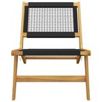 vidaXL Chaise de jardin et repose-pieds Bois teck solide et polyester