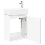 vidaXL Meuble de salle de bain avec robinet Blanc 45 5 x 25 5 x 84 cm