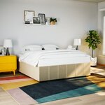 vidaXL Cadre de lit sans matelas crème 180x200 cm tissu