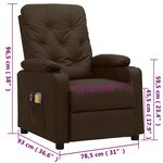 vidaXL Fauteuil de massage électrique Marron Similicuir