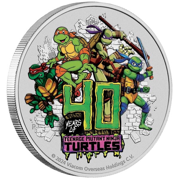 Pièce de monnaie 1 Dollar Tuvalu 2024 1 once argent BE – Tortues Ninja