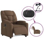vidaXL Fauteuil inclinable de massage électrique marron tissu