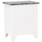 vidaXL Table de chevet Gris et blanc 38x28x45 cm Bois de Paulownia