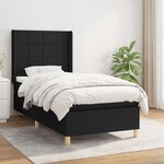 vidaXL Sommier à lattes de lit et matelas Noir 80x200 cm Tissu