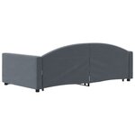 vidaXL Lit de jour avec gigogne sans matelas gris foncé 100x200 cm