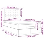 VidaXL Cadre de lit ottoman avec matelas marron foncé 120x190 cm tissu