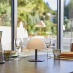 Lampe de table sans fil Neptune Rock 20 cm- Pied en acier - Gris - LED blanc chaud et blanc