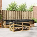 vidaXL Ensemble de canapés d'extérieur 7 Pièces Blanc et anthracite