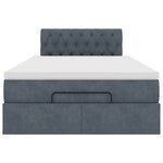 vidaXL Cadre de lit ottoman et matelas gris foncé 120x200 cm velours