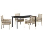 vidaXL Ensemble de salle à manger pour jardin 5 Pièces Beige polyrotin