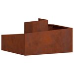 vidaXL Cache-pot de jardin Marron 80 x 80 x 50 cm Acier patiné