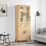 vidaXL Buffet haut Chêne sonoma 69 5x34x180 cm Bois d'ingénierie