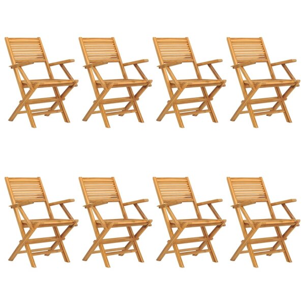 vidaXL Chaises de jardin pliantes lot de 8 55x62x90cm bois massif teck