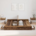 vidaXL Cadre de lit avec rangement Bois ancien 180 x 200 cm