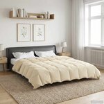 vidaXL Duvet d'hiver Matelassé Crème 220 x 240 cm Microfibre
