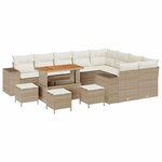 vidaXL Ensemble de canapé de jardin avec coussin 13 Pièces Beige et crème