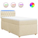 vidaXL Sommier à lattes de lit avec matelas Crème 100x200 cm Tissu