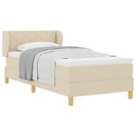 vidaXL Lit à ressorts avec matelas Crème 90 x 200 cm tissu