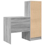 vidaXL Bureau avec tiroir avec étagère avec stockage 2 Pièces Gris Sonoma