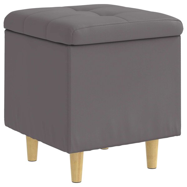 vidaXL Ottoman avec rangement Gris 40 x 40 x 45 cm Simili cuir