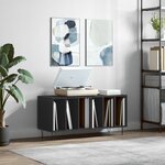 vidaXL Armoire à disques noir 100x38x48 cm bois d'ingénierie