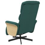 vidaXL Fauteuil inclinable avec repose-pieds vert foncé tissu