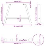 vidaXL Pieds de table basse en forme de A  2 pièces  60 x (42-43) cm  acier