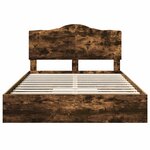 vidaXL Lit de Rangement Chêne fumé 160 x 200 cm Bois d'ingénierie
