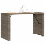 vidaXL Table de jardin et dessus en bois d'acacia gris résine tressée