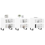 vidaXL Buffets 3 Pièces blanc brillant bois d'ingénierie