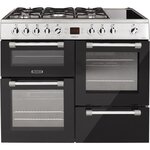 LEISURE CK100F320XG Piano de cuisson table gaz - 5 foyers - 5,8 kW - 3 cavités : 2 fours 58 et 60 L + 1 grill - Classe A - Inox