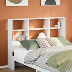 vidaXL Tête de lit avec rangement blanc 120 cm bois massif de pin
