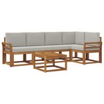 vidaXL Ensemble de canapés d'extérieur 6 Pièces Gris Naturel et Clair