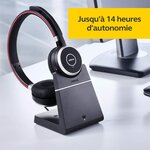 Jabra evolve 75 ms stereo casque arceau bluetooth noir  rouge