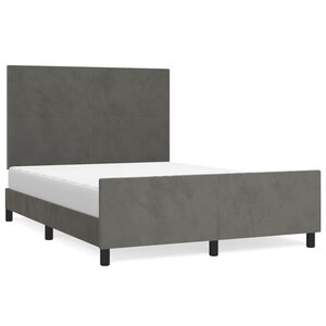 vidaXL Cadre de lit sans matelas gris foncé 140x190 cm velours