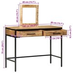 vidaXL Table de Toilette avec tiroir Marron 100 x 40 x 120 cm