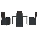 vidaXL Ensemble de salle à manger pour jardin 5 Pièces Noir polyrotin