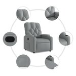 vidaXL Fauteuil inclinable Gris clair Tissu