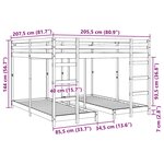 vidaXL Cadre de lit superposé triple Blanc 200 x 200 cm Pin massif