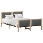 vidaXL Cadre de lit avec tête de lit marron et gris foncé 140 x 200 cm