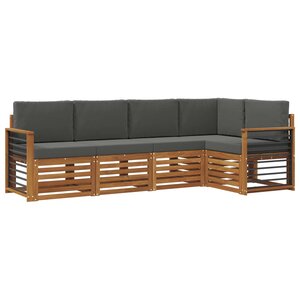 vidaXL Ensemble de canapé d'angle 5 Pièces Naturel et Anthracite