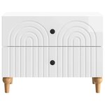 vidaXL Cabinet de chevet avec tiroir Blanc brillant 62 x 34 5 x 48 cm
