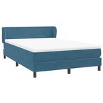 vidaXL Sommier à lattes de lit et matelas bleu foncé 140x210cm velours