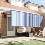 vidaXL Auvent Rétractable Rayé Bleu 350 x 200 cm tissu