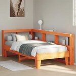 vidaXL Lit bibliothèque sans matelas cire marron 75x190 cm pin massif